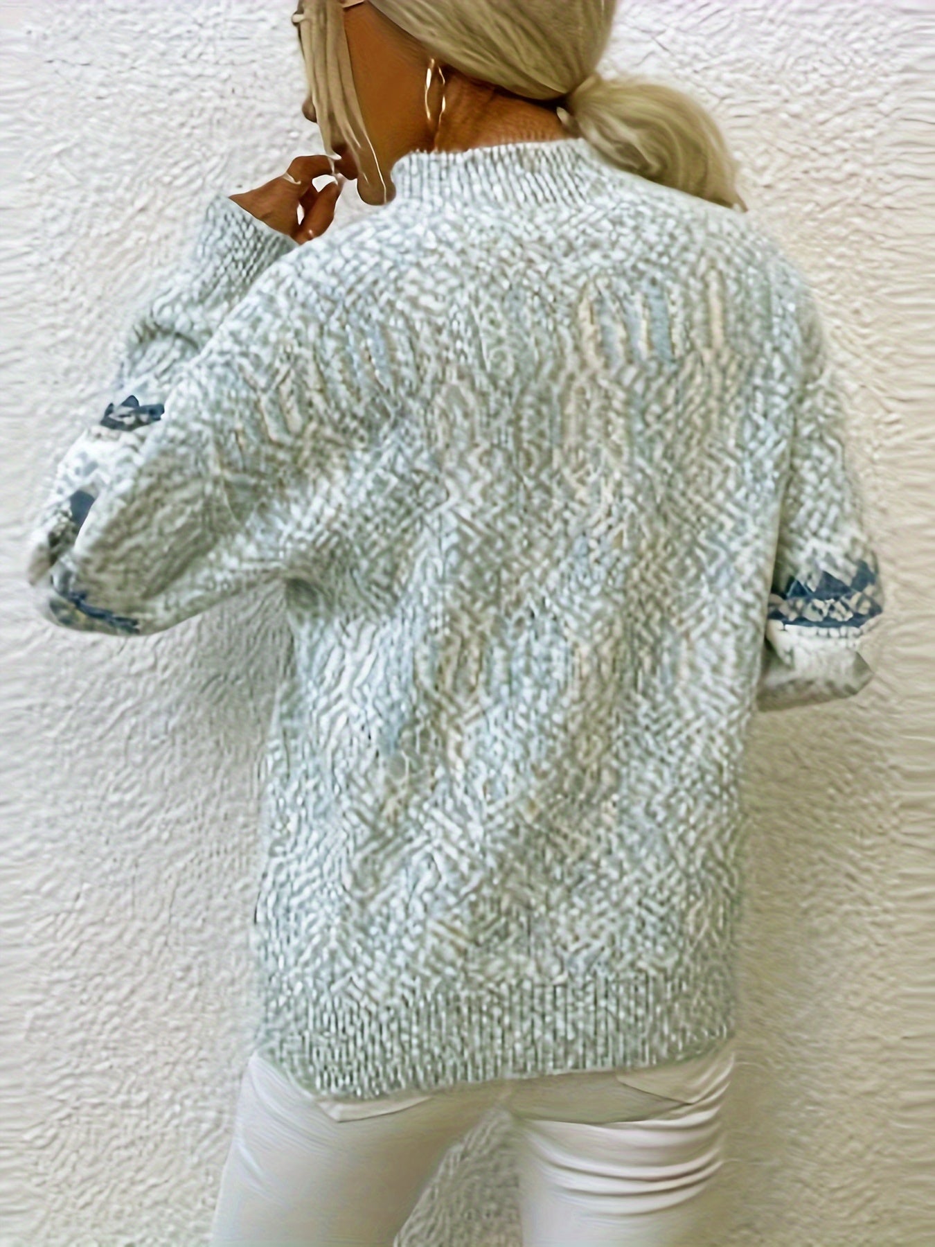 Graciela Women's Norwegian Pullover – Warm Wool Knit Scandinavian Snowflake Pattern