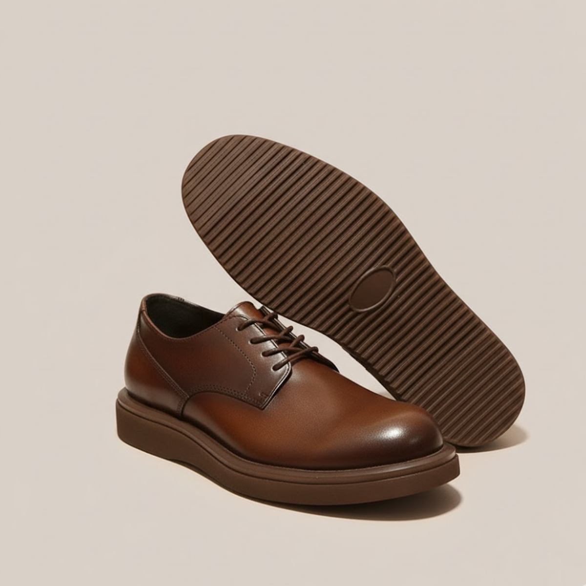 Men’s Classic Lace-Up Dress Shoes – Polished Round-Toe Formal Footwear