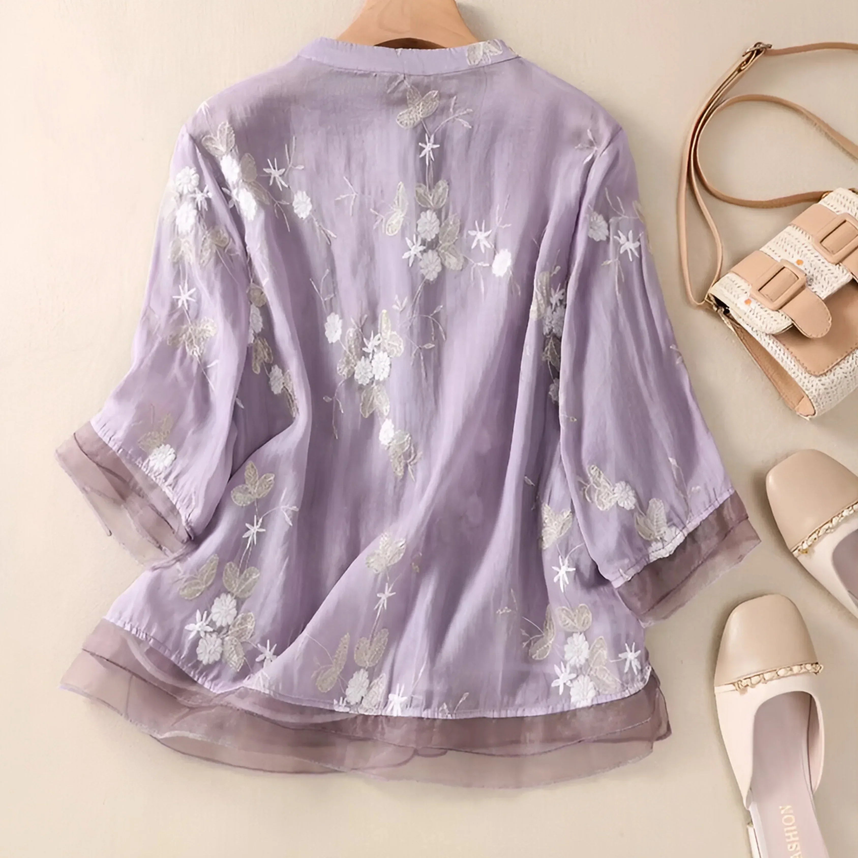 Emily Blouse Femme – Elegant Floral Blouse in Airy Fabric with Classic Cut