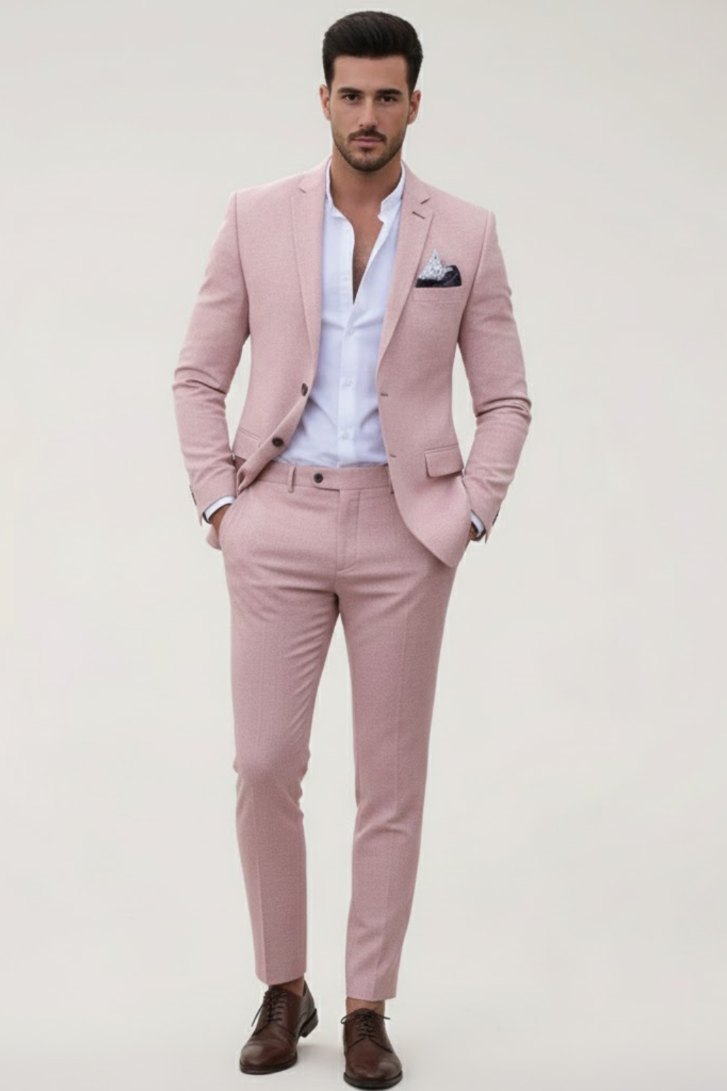 Men’s Slim Fit 2-Piece Suit – Tailored Blazer and Trousers Set for Wedding Guests