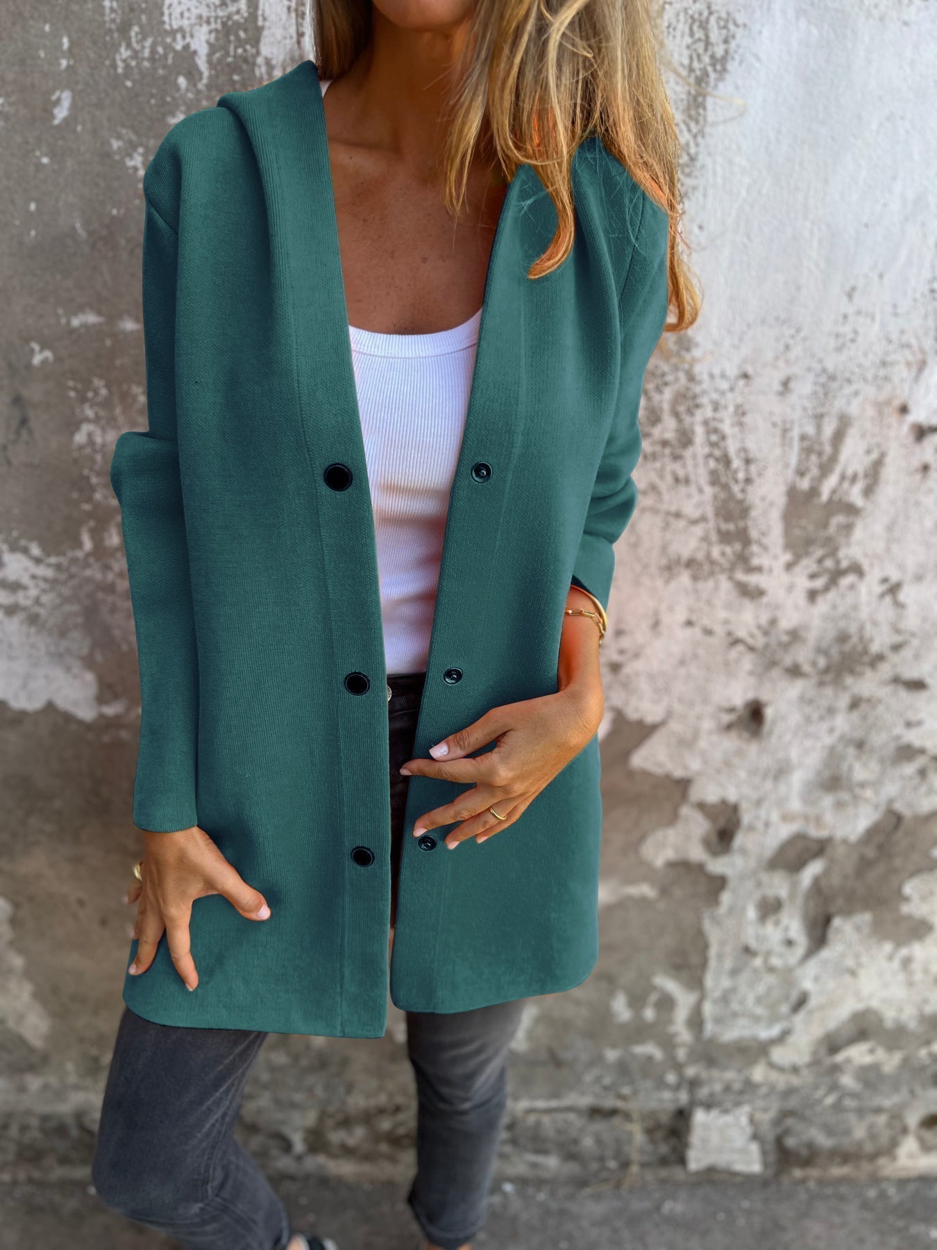 Kathryn Vest Long Hooded – Light & Stylish, Perfect for Mid-Season Women