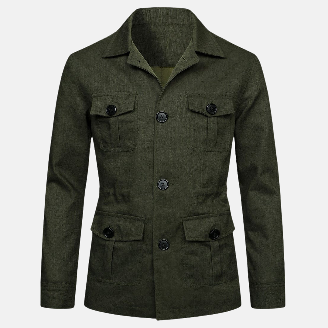 Vince Elegant Men's Jacket – Classic Style with Multiple Pockets & Button Closure