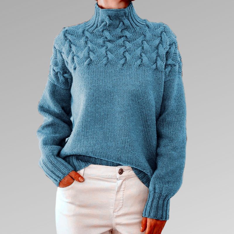 Reagan Turtleneck Roll Women – Elegant Winter Sweater in Soft and Comfortable Blended Cotton