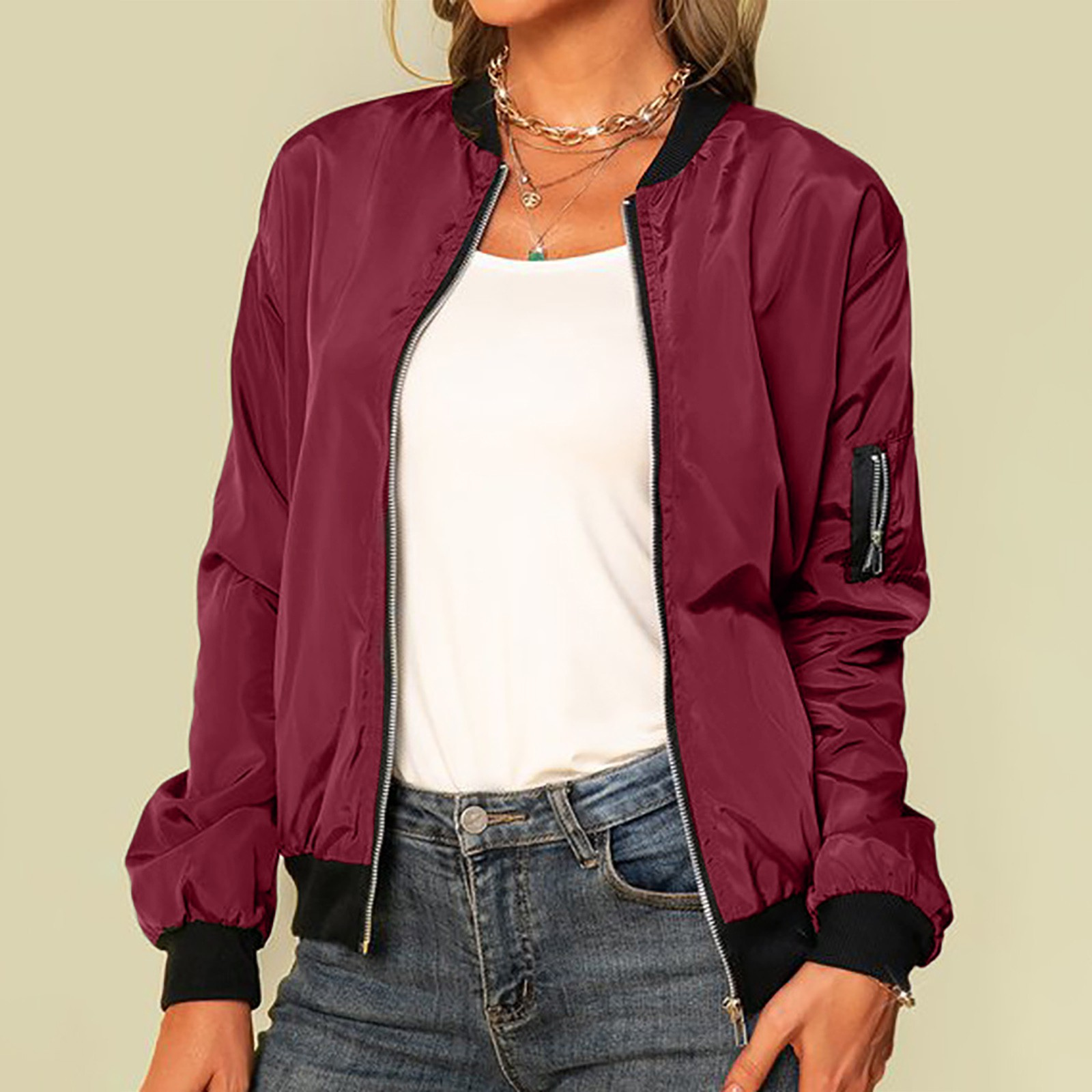 Ailany Blouson Bomber Woman – Light Jacket with Zipper & Modern Style