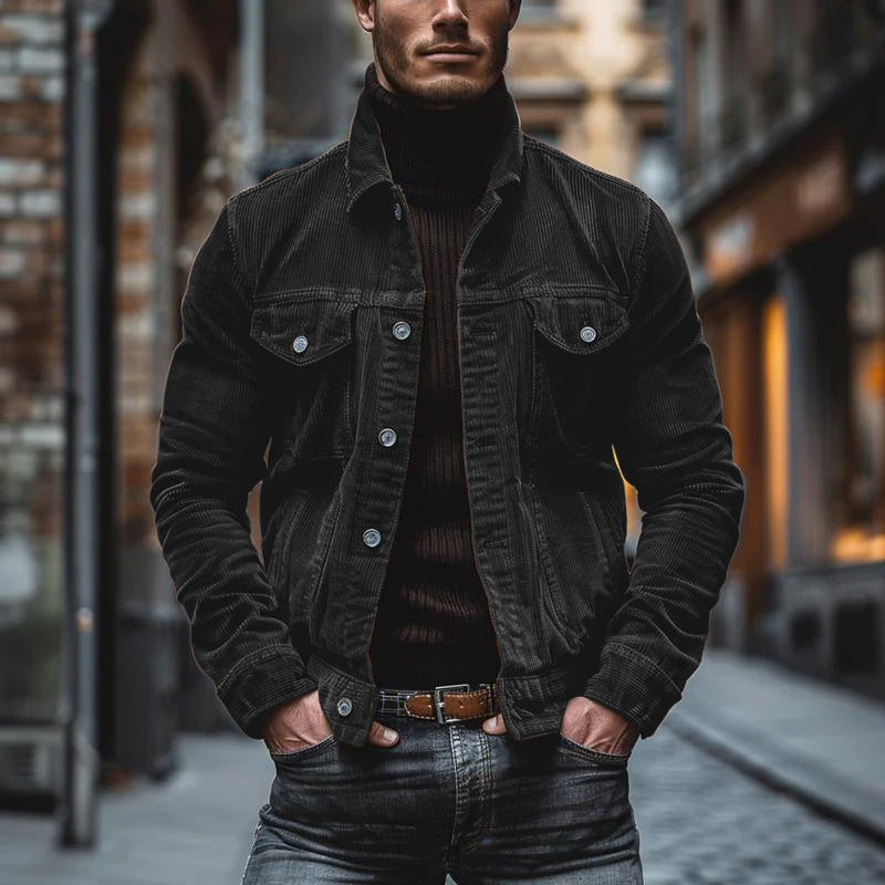 Bryn Corduroy Men's Jacket – Vintage Workwear Style with Functional Pockets
