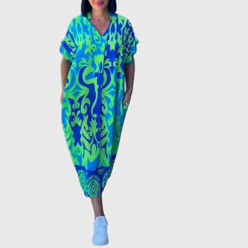 Floral Wrap Style Dress – Breathable Fabric & Lightweight Feel