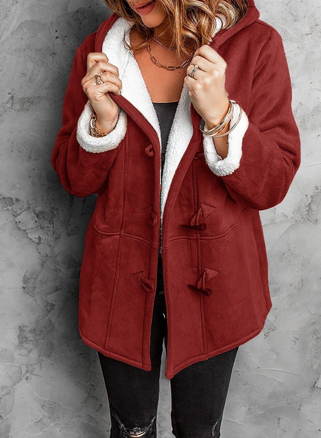 Kiara Women's Suede Coat – Elegant Warm and Comfortable Hooded Coat for Winter
