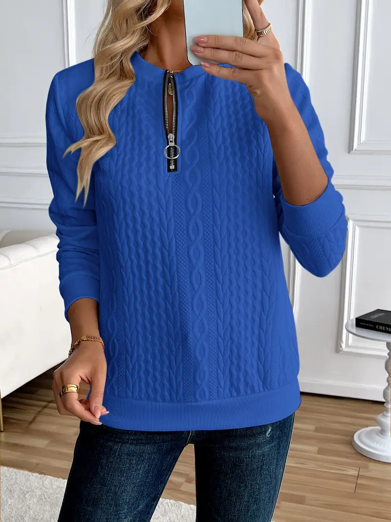 Margaux Sweat Woman Winter – Comfortable Knitted Zip-up Sweater with Elegant Design