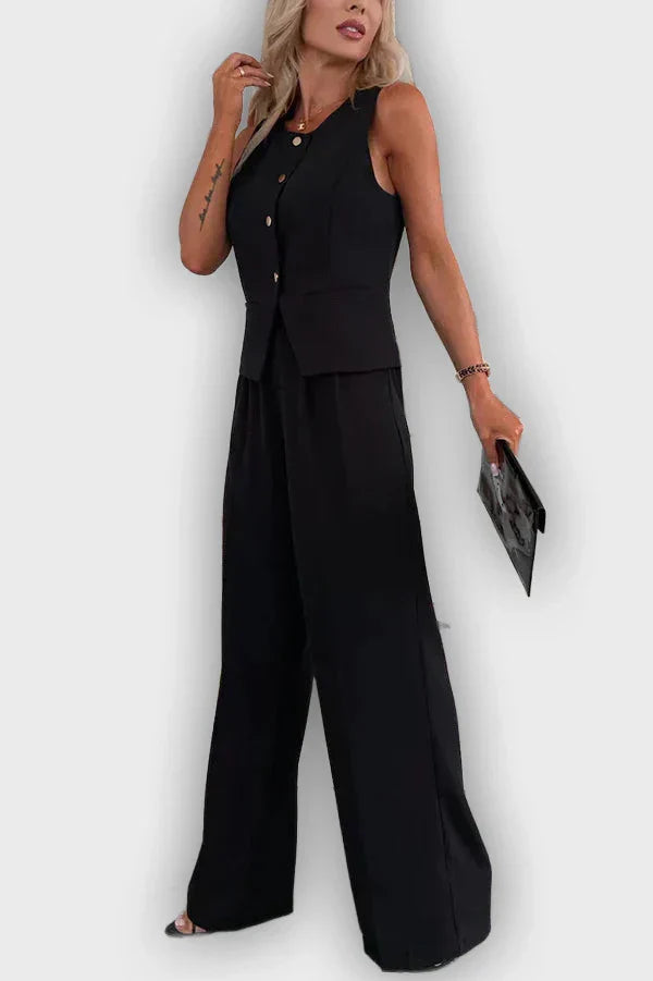 Button Front Elegant Ensemble – Timeless Flattering Fit