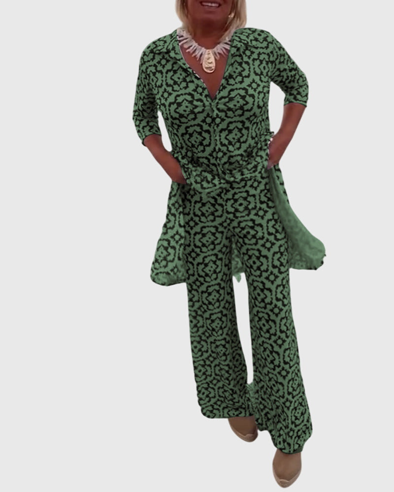 Elegant Vintage Two-Piece Set – Flattering Silhouette
