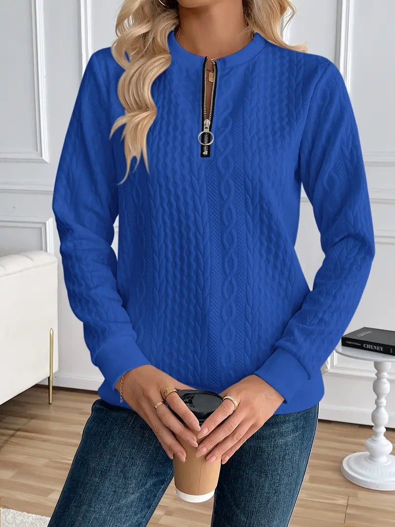 Margaux Sweat Woman Winter – Comfortable Knitted Zip-up Sweater with Elegant Design
