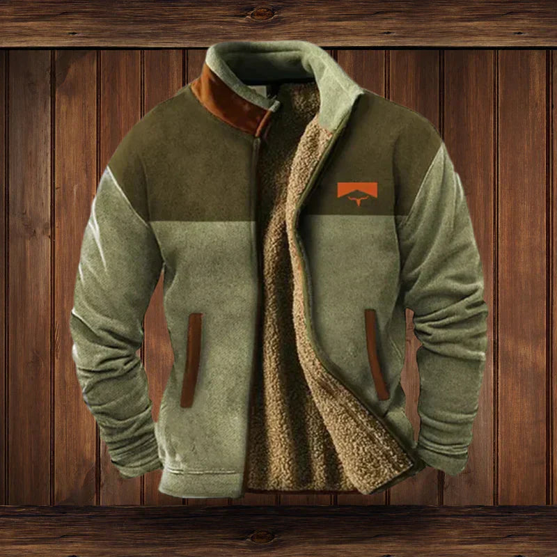 Noah Warm Jacket Western Style – Fleece Lining & Ethnic Patterns for Winter Comfort