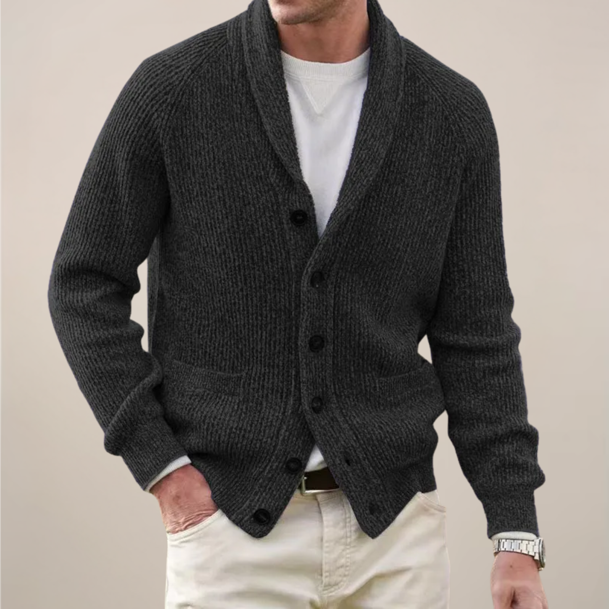 Men’s Shawl Collar Cardigan – Smart Casual Layering