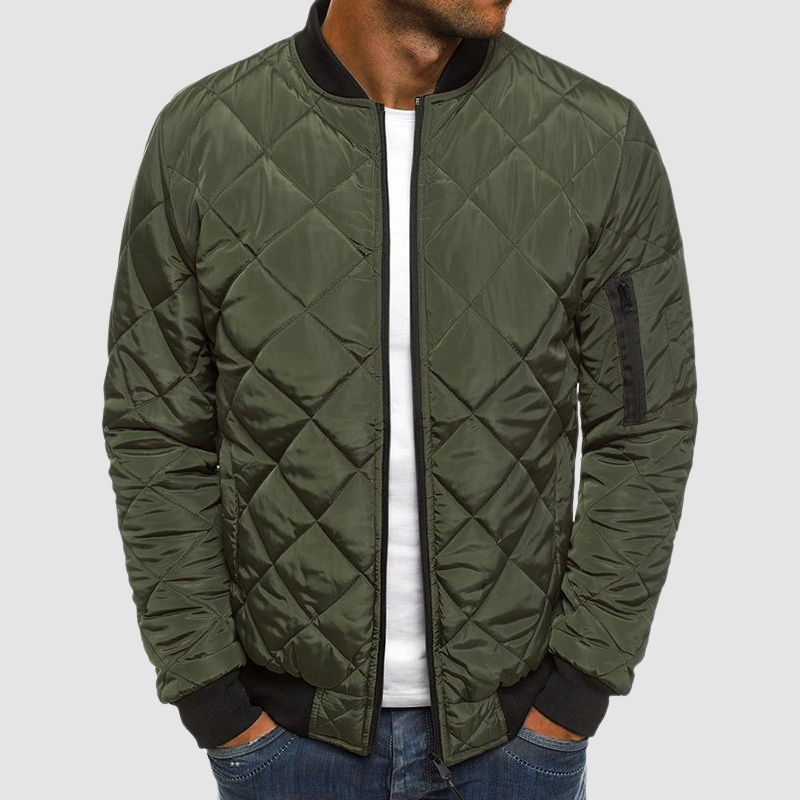Benedict Quilted Jacket for Men – Lightweight with diamond pattern, zip closure and pockets