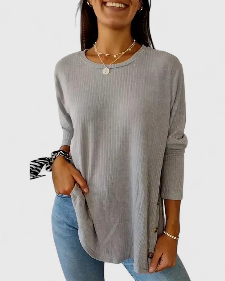 Relaxed Fit Women's Top – Breathable Fabric & Soft Touch Fabric