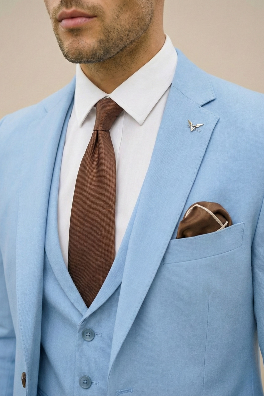 Men's Slim Fit Three-Piece Suit – Formal Set for Weddings & Parties