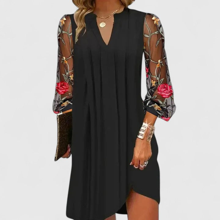 V-Neck Long Sleeve Dress – Flattering Silhouette
