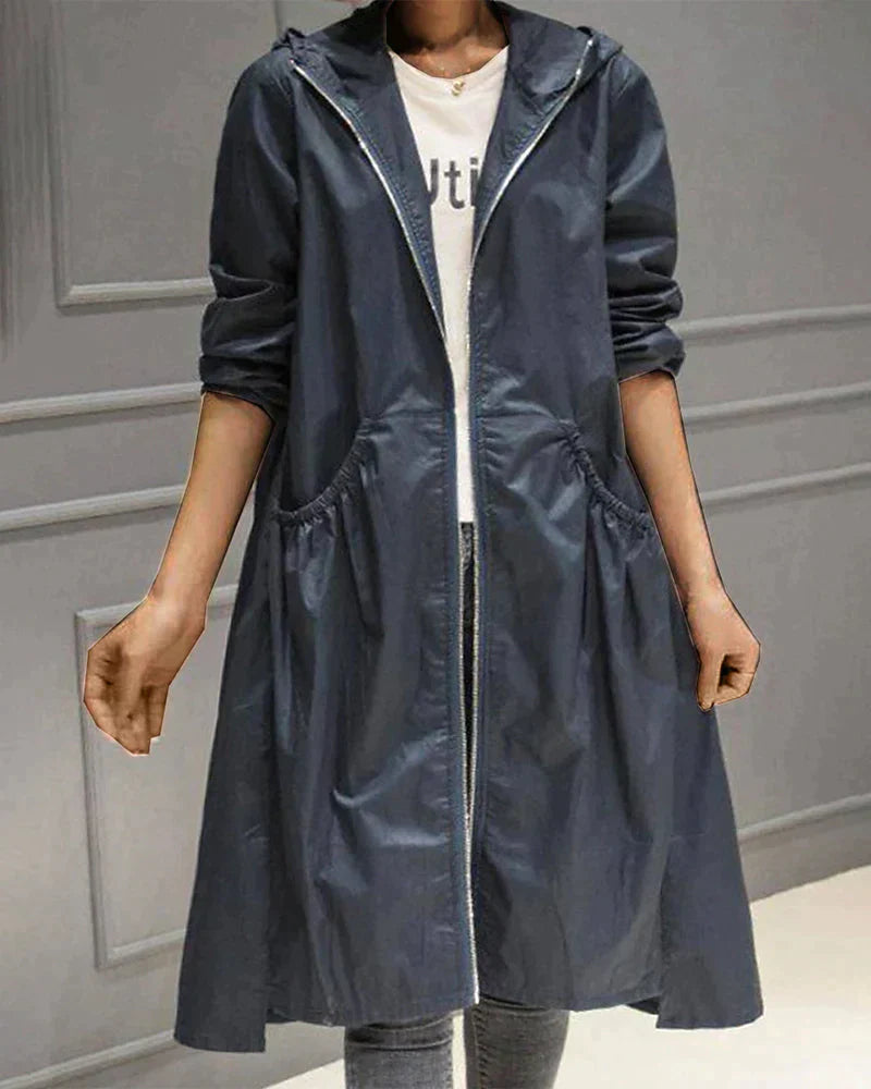 Millie Long Raincoat for Women – Elegant Waterproof Jacket with Lightweight and Breathable Design