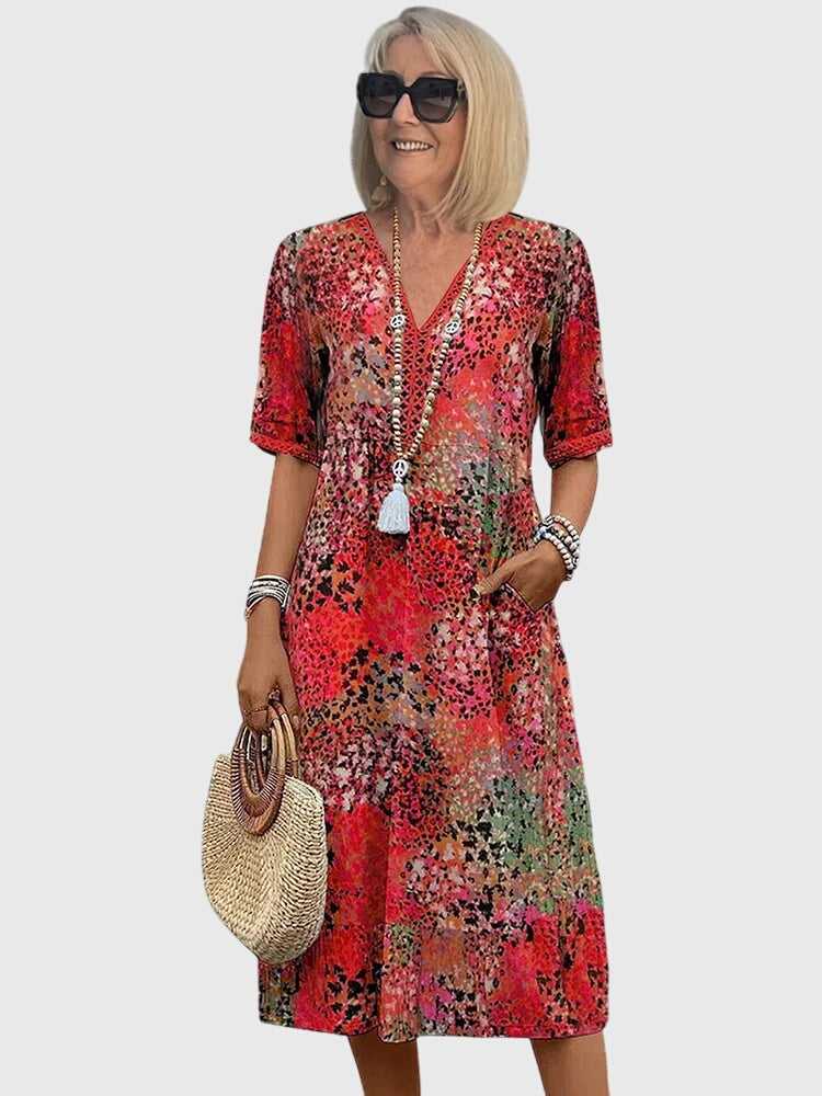 Floral Midi Dress – Breathable Fabric & Lightweight Feel