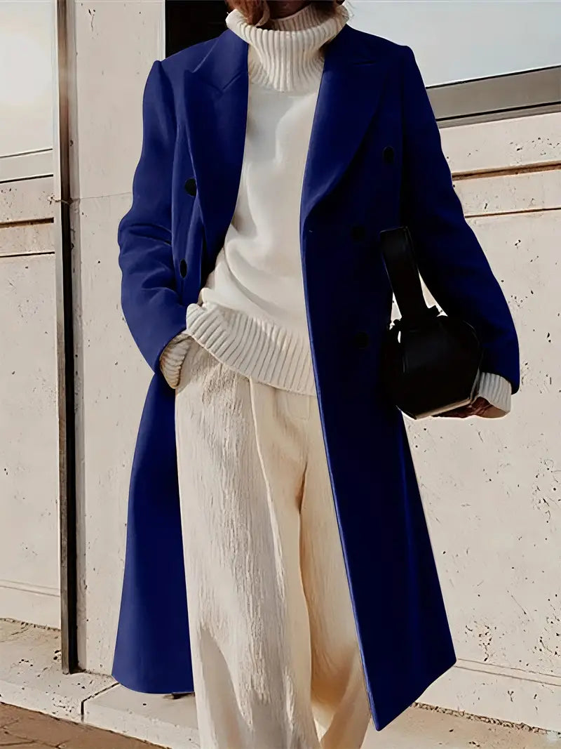 Mariana Manteau Long Femme – Elegant Cashmere Trench with Modern & Timeless Cut