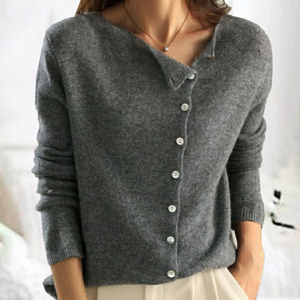 Heather Cardigan Femme – Elegant Fine Wool Cardigan with Chic Closure & Luxurious Comfort