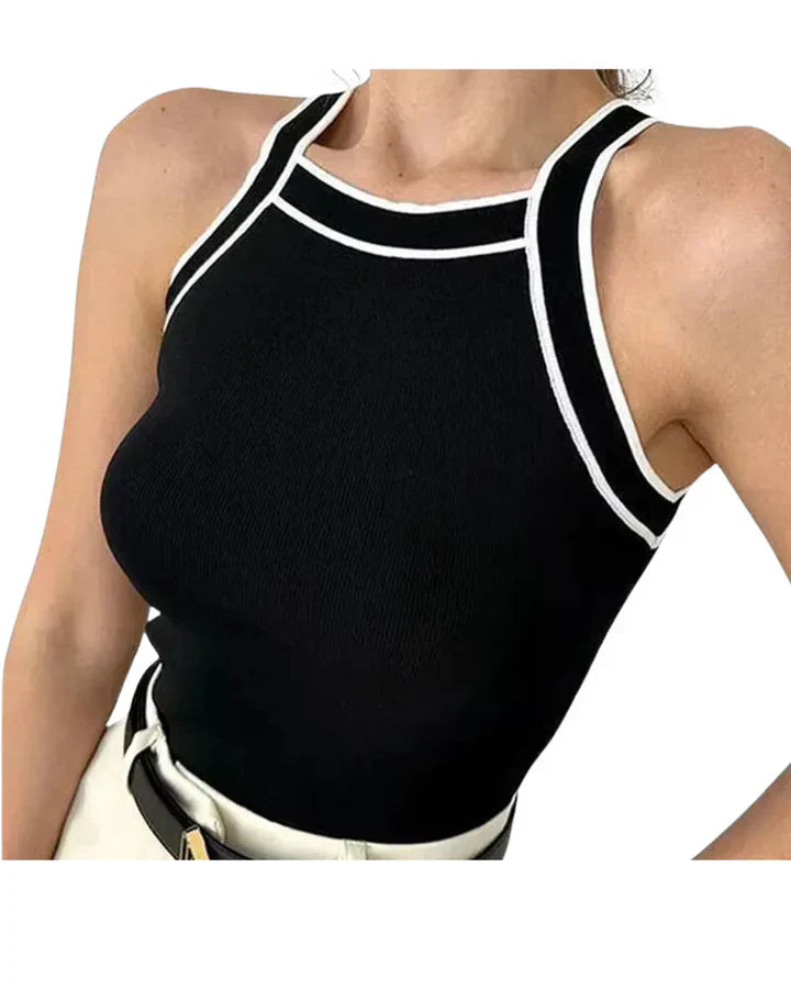 Women's top Sophie – Black and white top with classic cut and elegant look