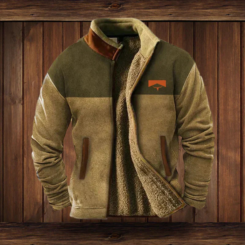 Noah Warm Jacket Western Style – Fleece Lining & Ethnic Patterns for Winter Comfort