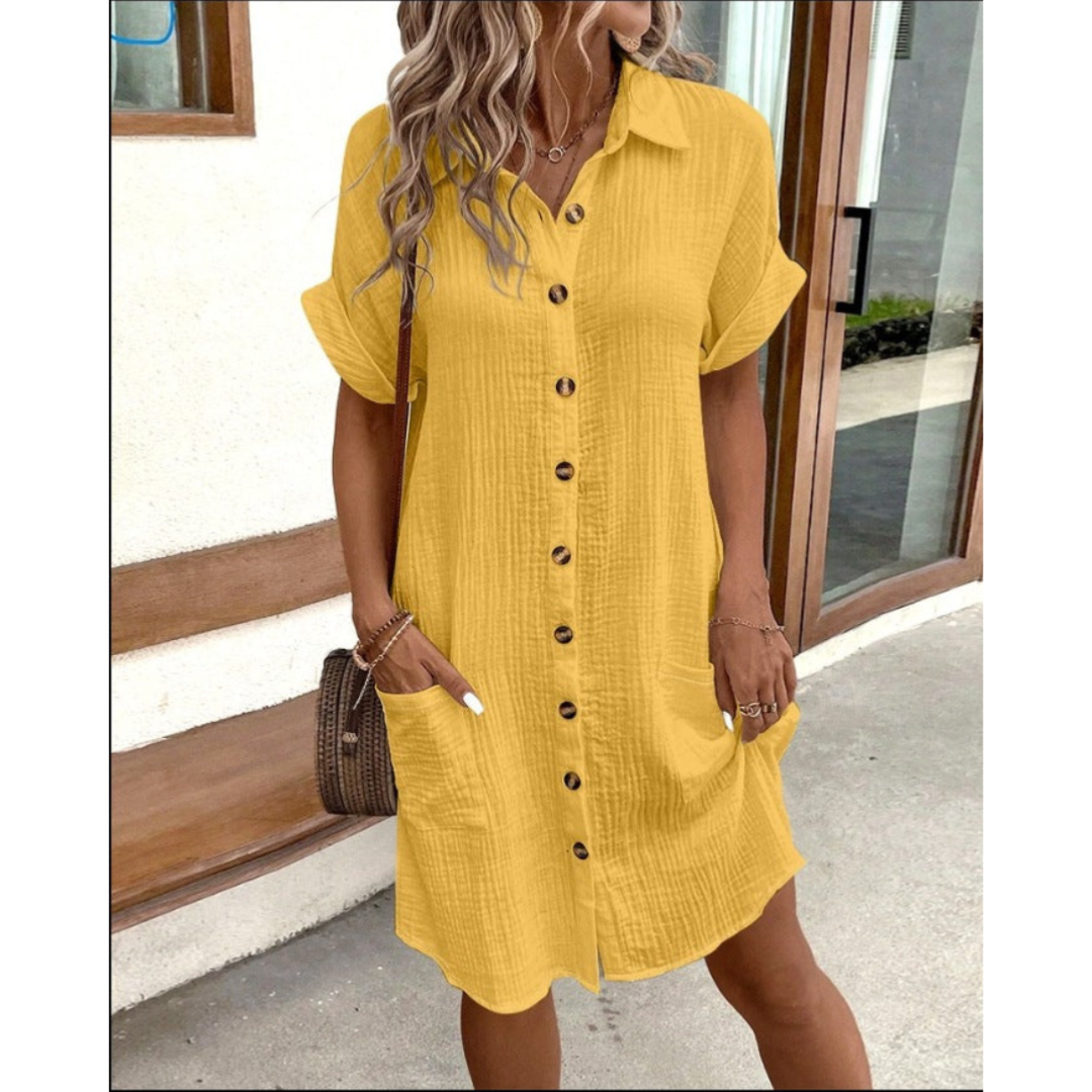 Stylish Button Down Shirt Dress for Women