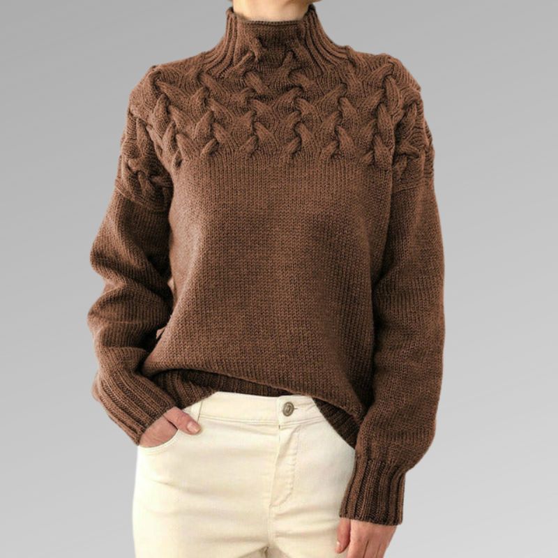 Reagan Turtleneck Roll Women – Elegant Winter Sweater in Soft and Comfortable Blended Cotton
