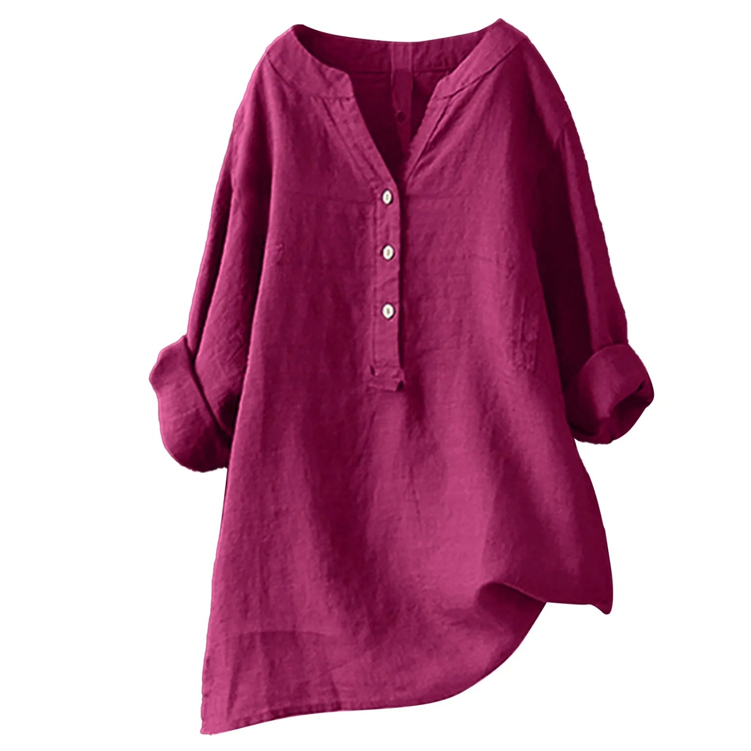 Crimson Blouse Femme – Lightweight and Breathable Fabric, Intense Red V-Neck & Versatile Style