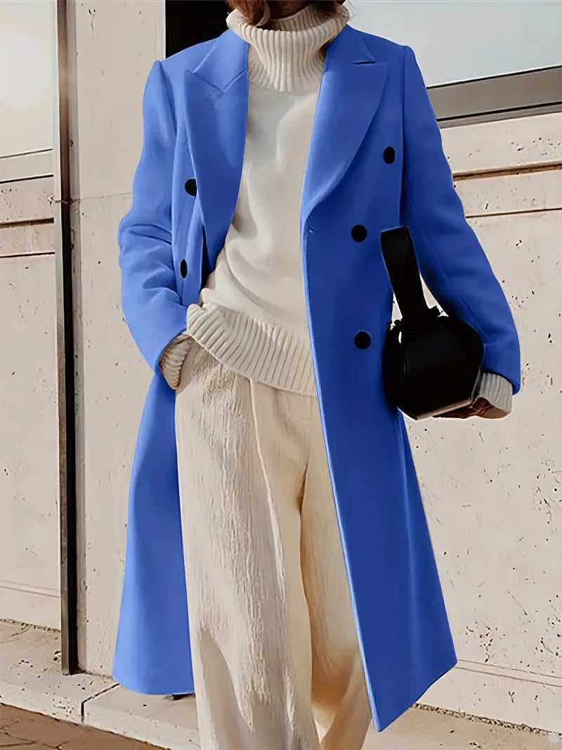 Mariana Manteau Long Femme – Elegant Cashmere Trench with Modern & Timeless Cut