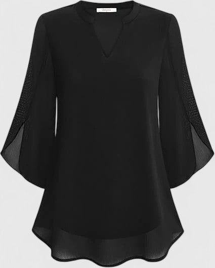 Denim V-Neck Women's Top – Flattering Silhouette & All-Day Comfort