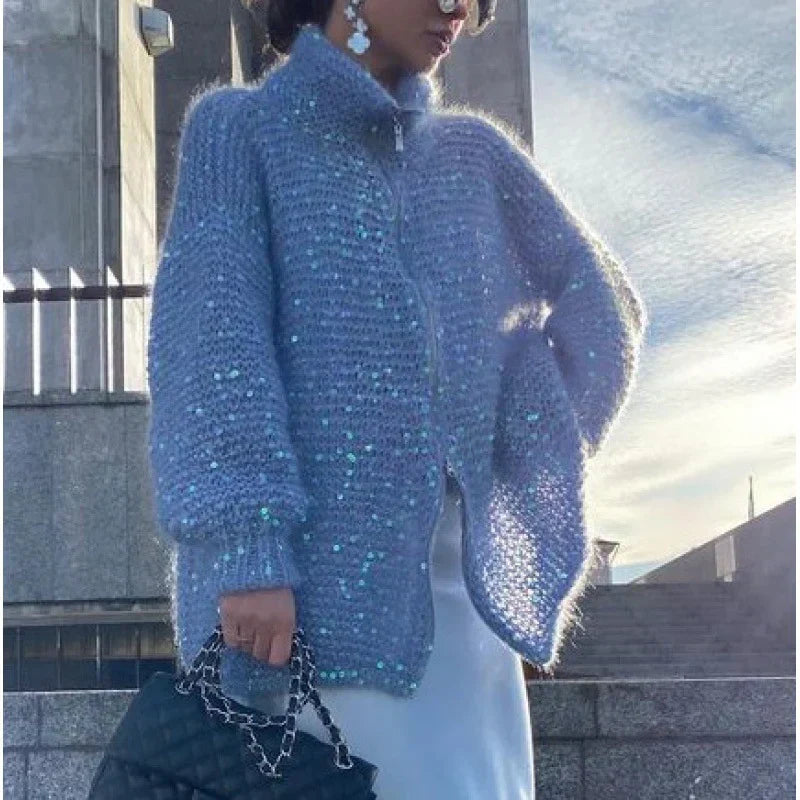 Sol Cardigan Woman – Elegant Comfortable & Sophisticated Sequin Sweater