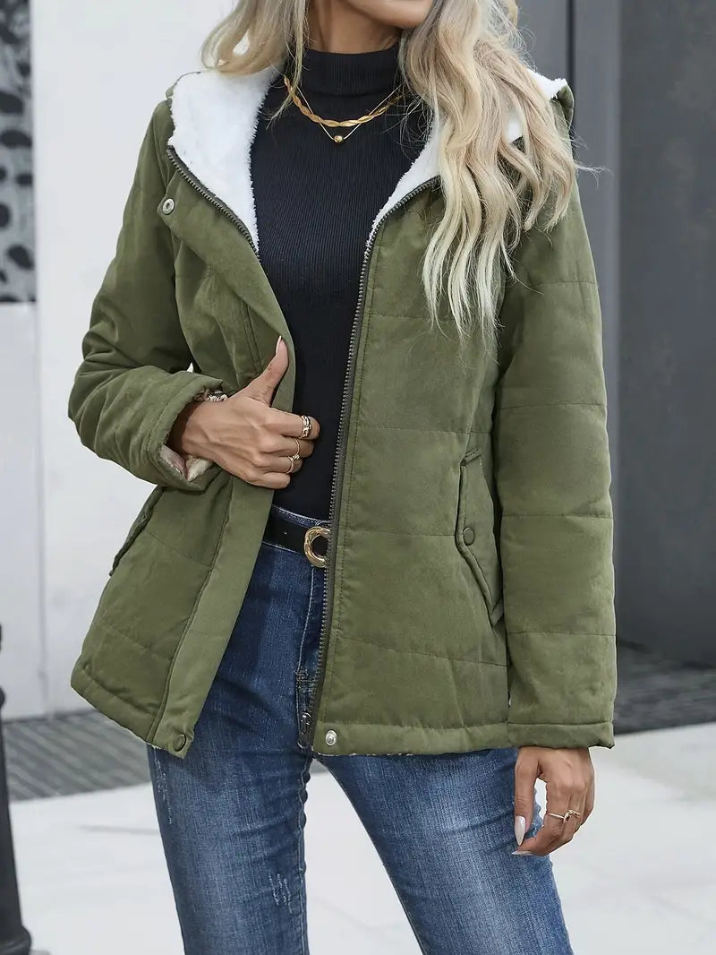Teresa Coat Woman – Long Warm Lined Winter Coat with Elegant Finish & Fitted Cut