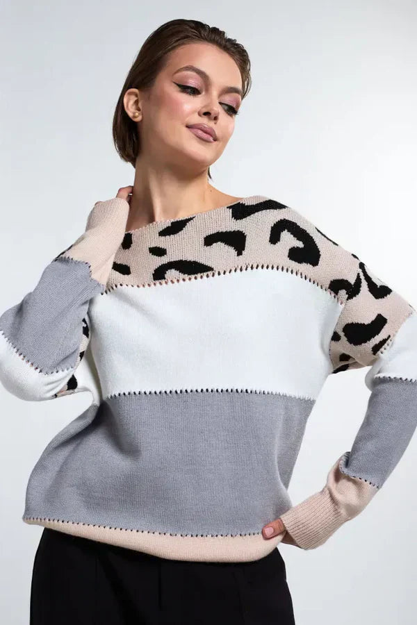 Alianna Pull Woman – Chic Soft & Comfortable Leopard Fleece for Casual Style