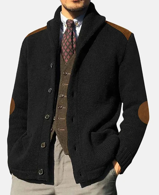 Evan Men's Patchwork Jacket – Modern Jacket with Knitted Pockets, Elegant Casual Style