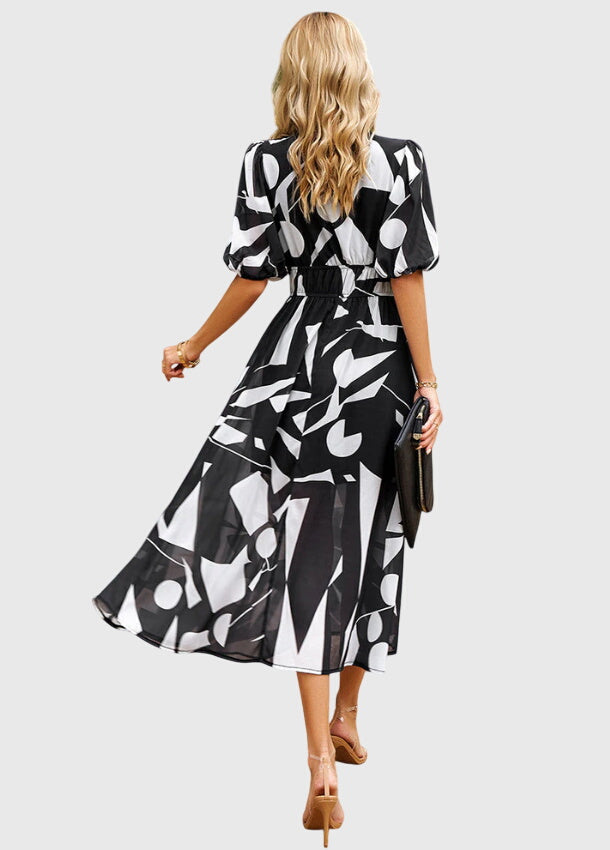 Floral Midi Dress – Breathable Fabric & Flattering Silhouette