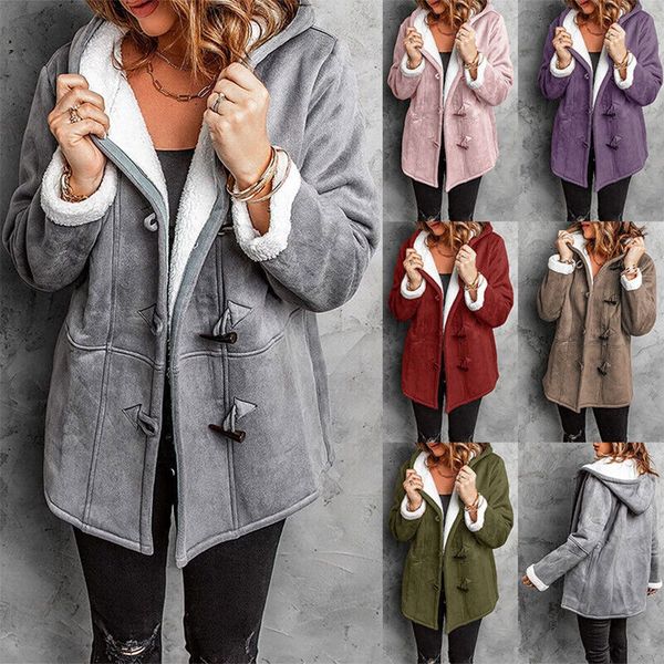 Kiara Women's Suede Coat – Elegant Warm and Comfortable Hooded Coat for Winter