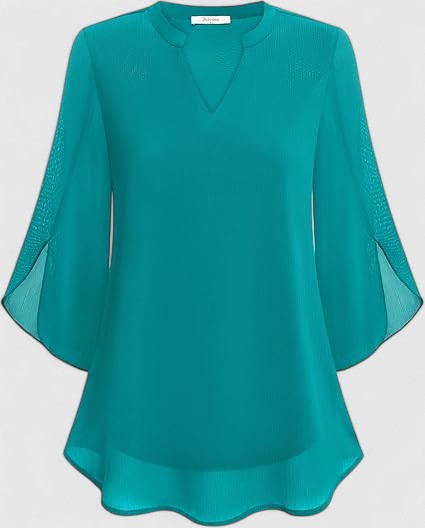 Denim V-Neck Women's Top – Flattering Silhouette & All-Day Comfort