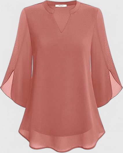 Denim V-Neck Women's Top – Flattering Silhouette & All-Day Comfort