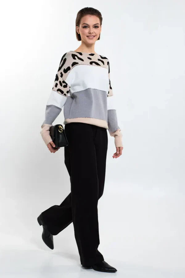 Alianna Pull Woman – Chic Soft & Comfortable Leopard Fleece for Casual Style