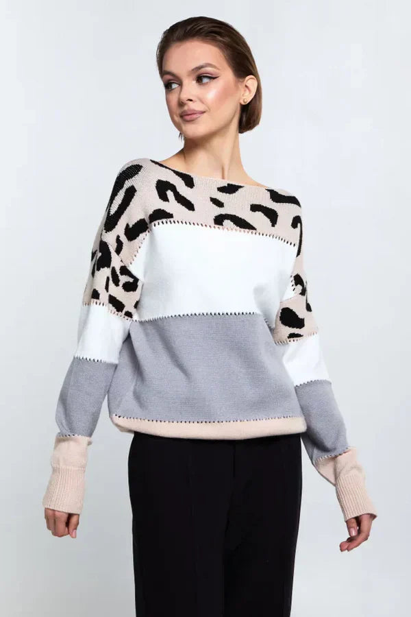 Alianna Pull Woman – Chic Soft & Comfortable Leopard Fleece for Casual Style
