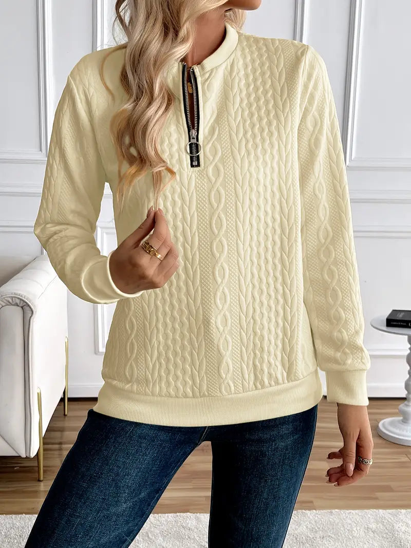 Margaux Sweat Woman Winter – Comfortable Knitted Zip-up Sweater with Elegant Design
