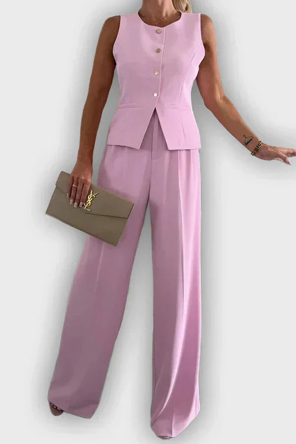Button Front Elegant Ensemble – Timeless Flattering Fit