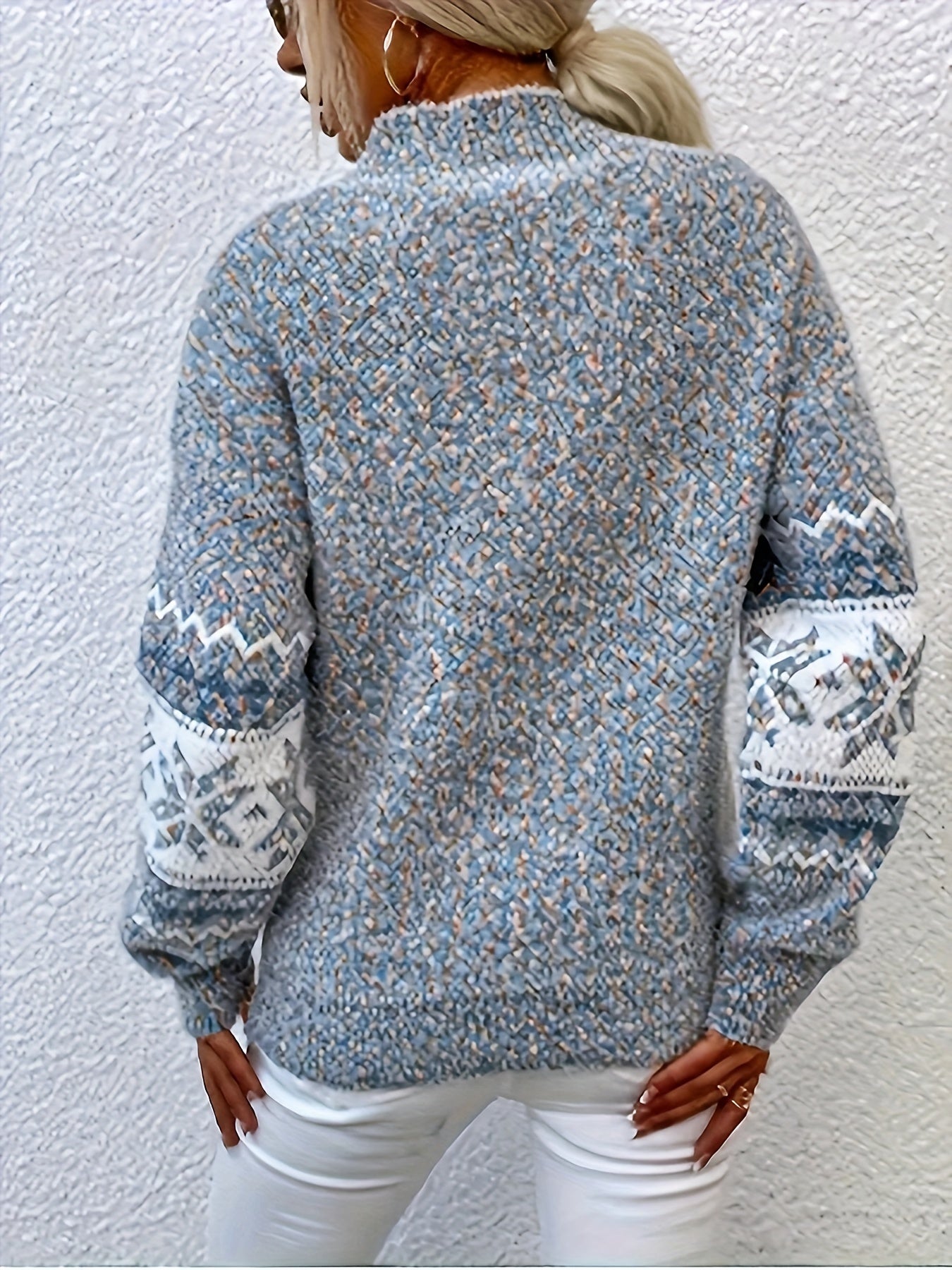 Graciela Women's Norwegian Pullover – Warm Wool Knit Scandinavian Snowflake Pattern