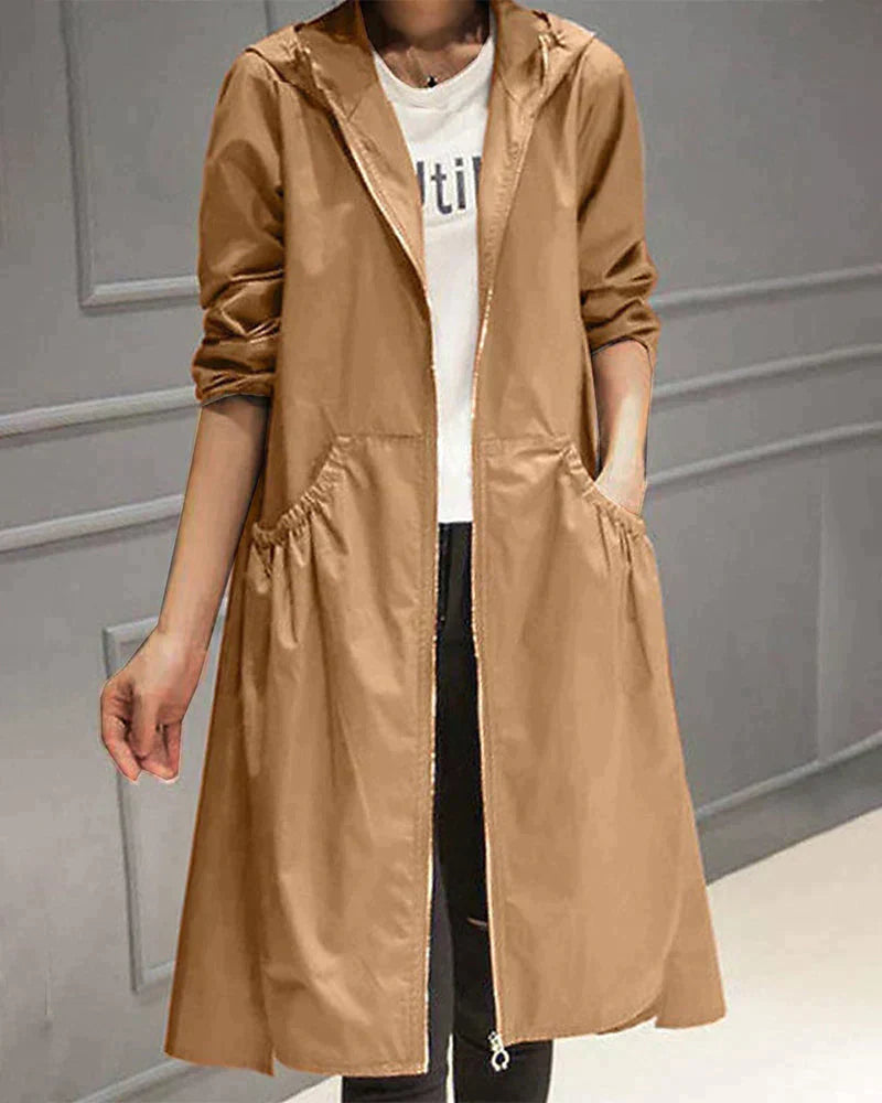 Millie Long Raincoat for Women – Elegant Waterproof Jacket with Lightweight and Breathable Design