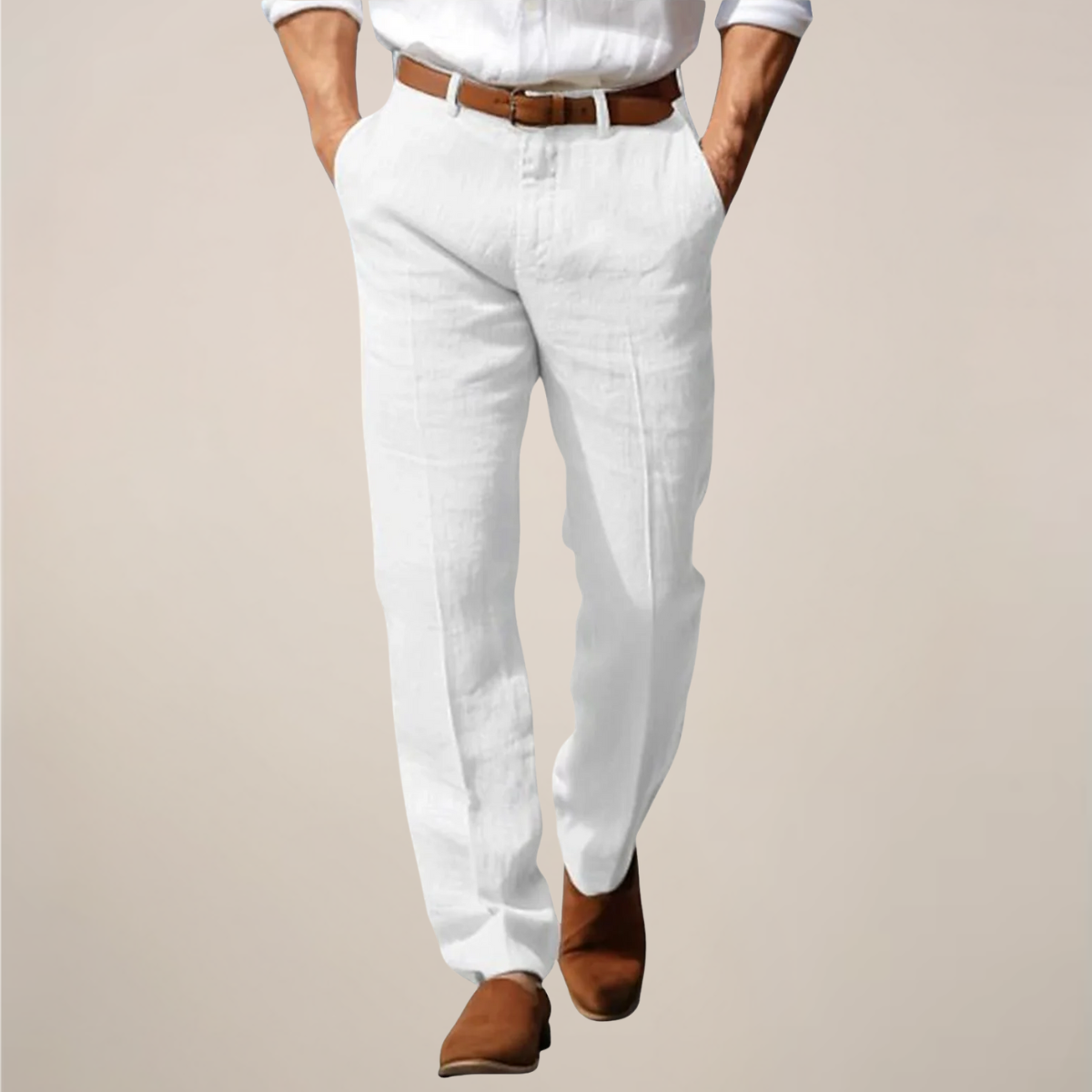 Men’s Lightweight Straight-Leg Trousers – Breathable Summer Smart-Casual Pants