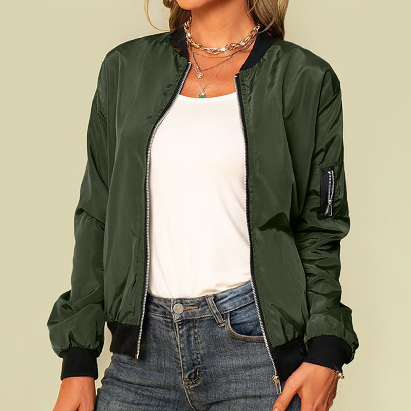 Ailany Blouson Bomber Woman – Light Jacket with Zipper & Modern Style