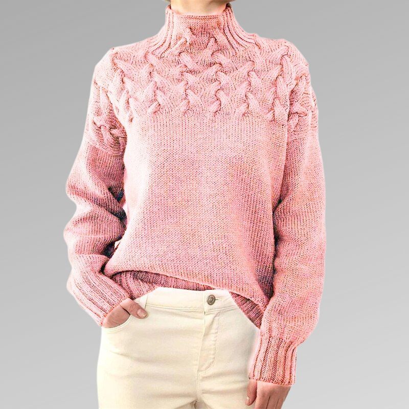 Reagan Turtleneck Roll Women – Elegant Winter Sweater in Soft and Comfortable Blended Cotton