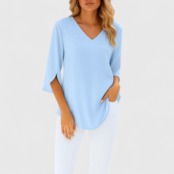 V-Neck Summer Women's Top – Flattering Silhouette